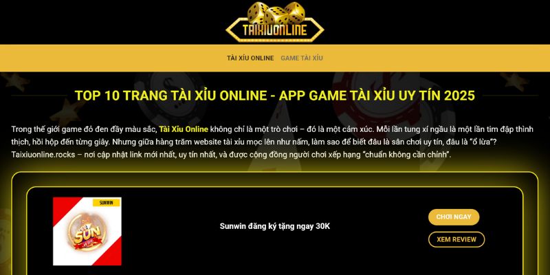 Giới thiệu về trang tài xỉu taixiuonline.rocks